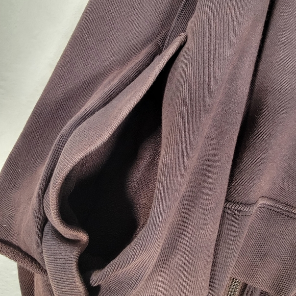 Men’s Sz 10 All Saints Spitafields Brown Cotton Distressed Festival Hooded Vest - Picture 8 of 14